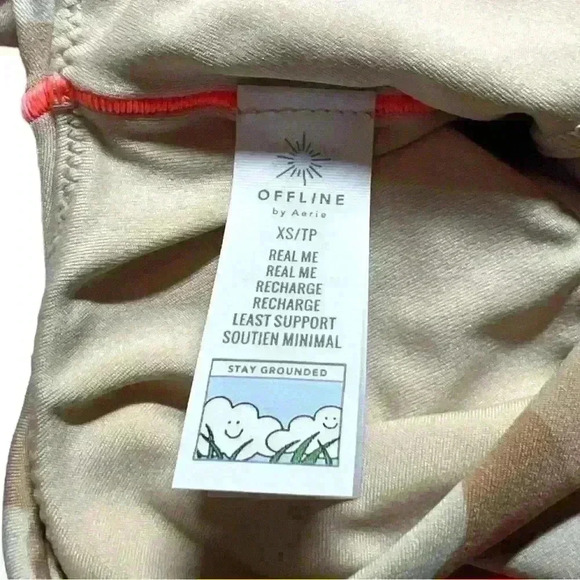 NWT OFFLINE by aerie real me low key long line sports bra XS in tan camo - Picture 7 of 15